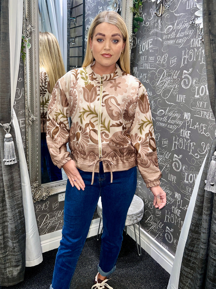 Ariana Soft Feel Floral Jacket BEIGE