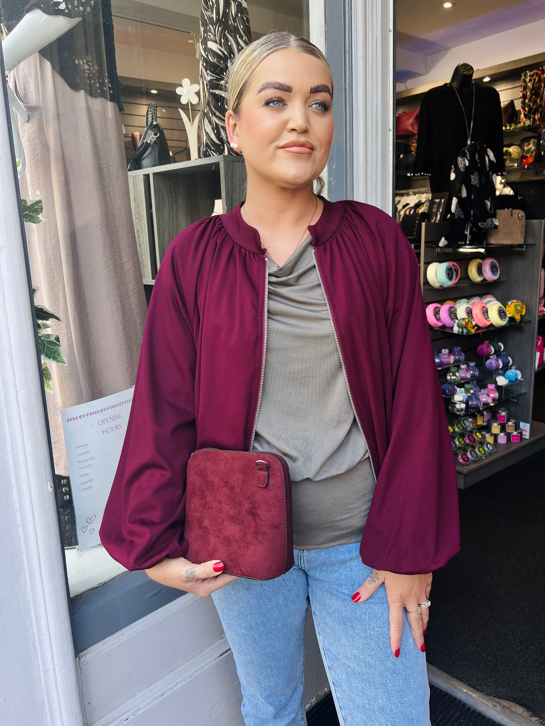 Cindy Long Sleeve Jersey Batwing Top MOCHA