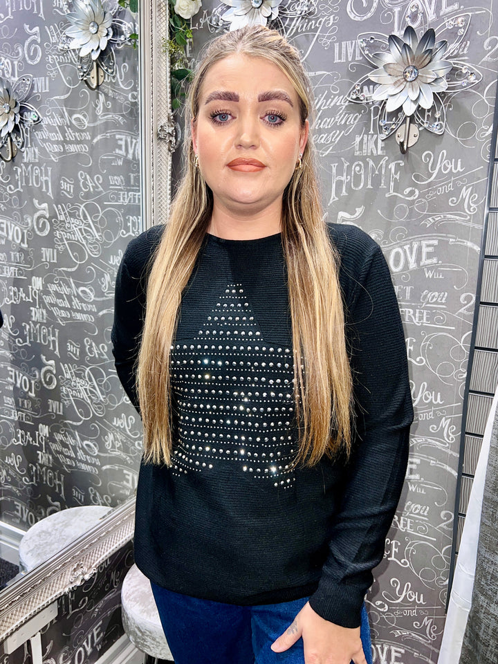 Aimee Star Design Jumper BLACK