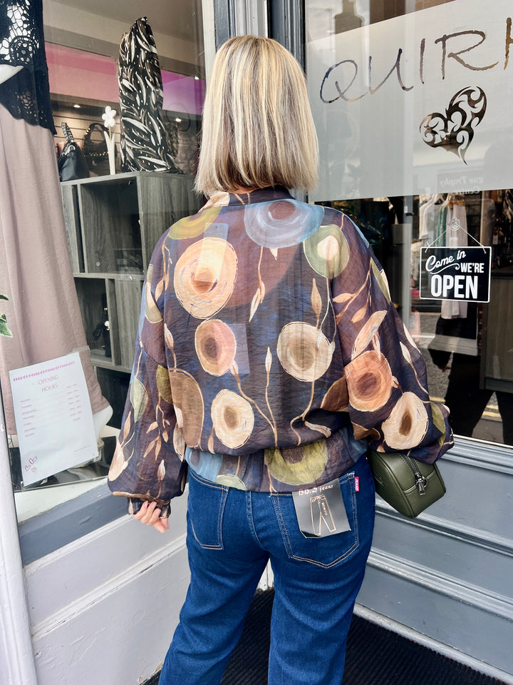 Jevan Sheer Bomber Jacket NAVY