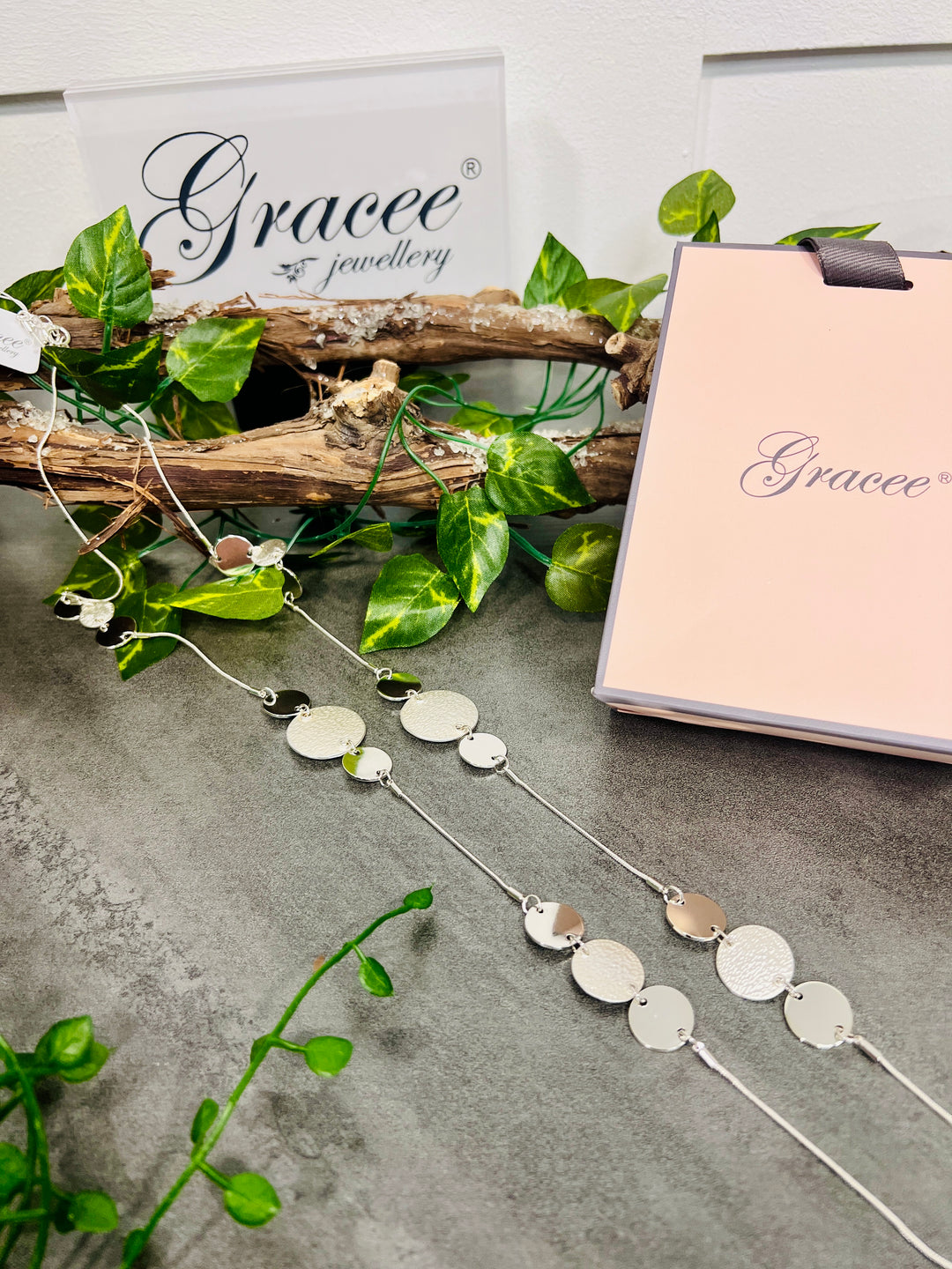 Gracee Long Disc Two Tone SILVER
