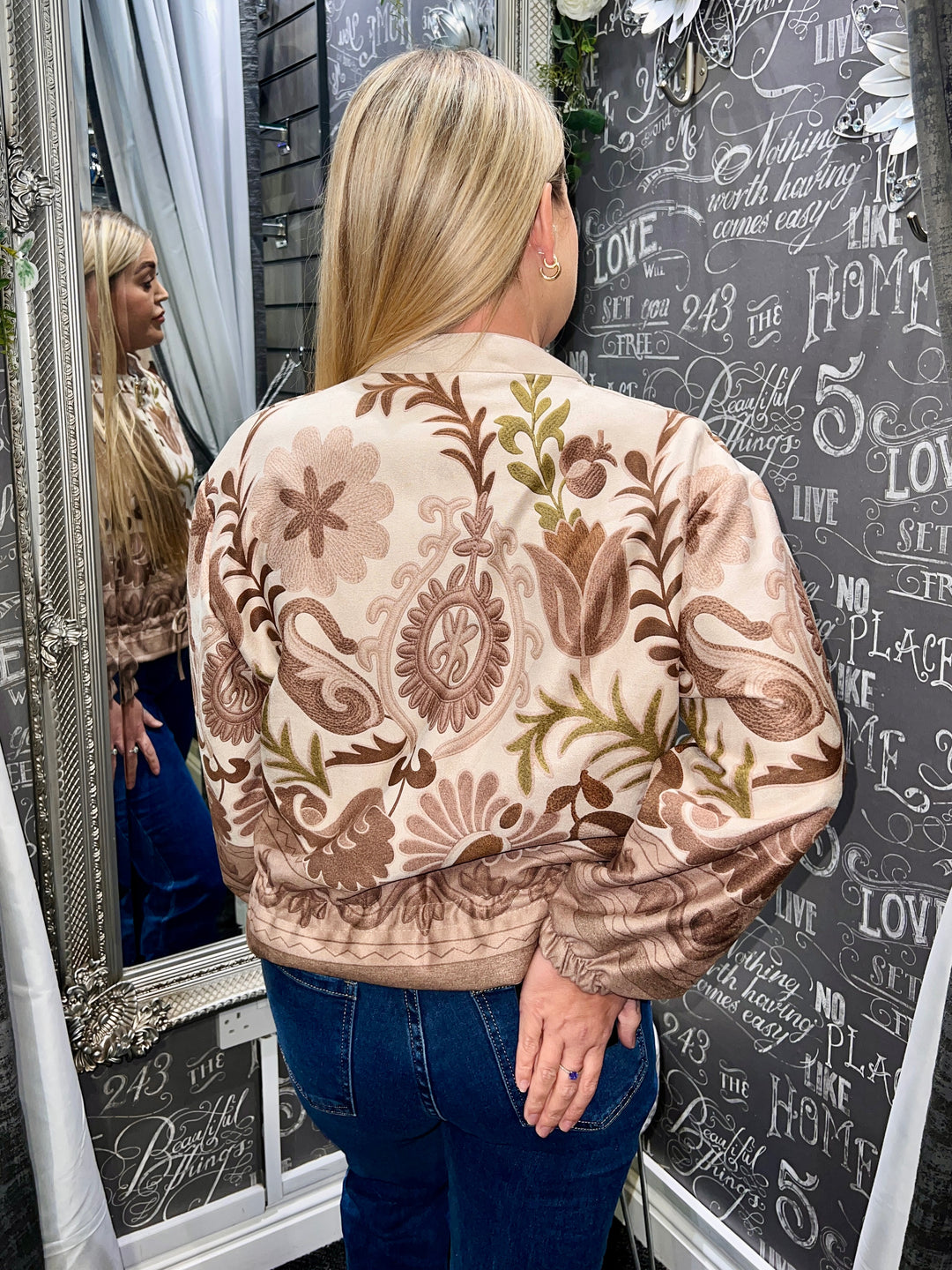 Ariana Soft Feel Floral Jacket BEIGE