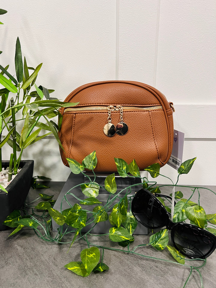 Toyah Gold Disc Zip Camera Bag CAMEL