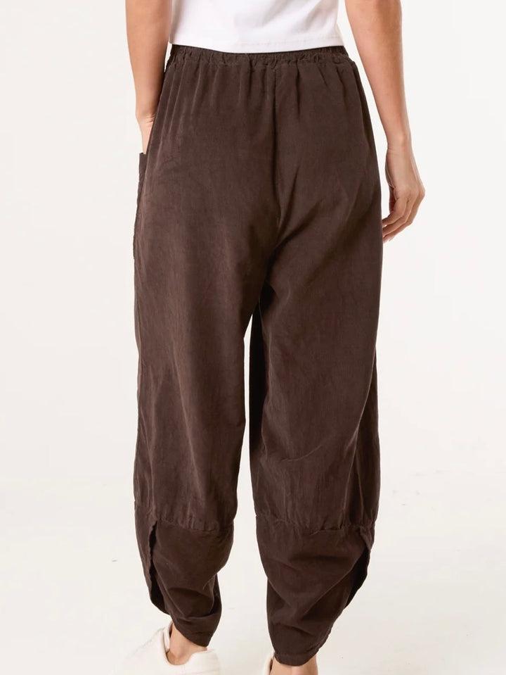 Bromwyn Cord Barrel Trousers CHOCOLATE