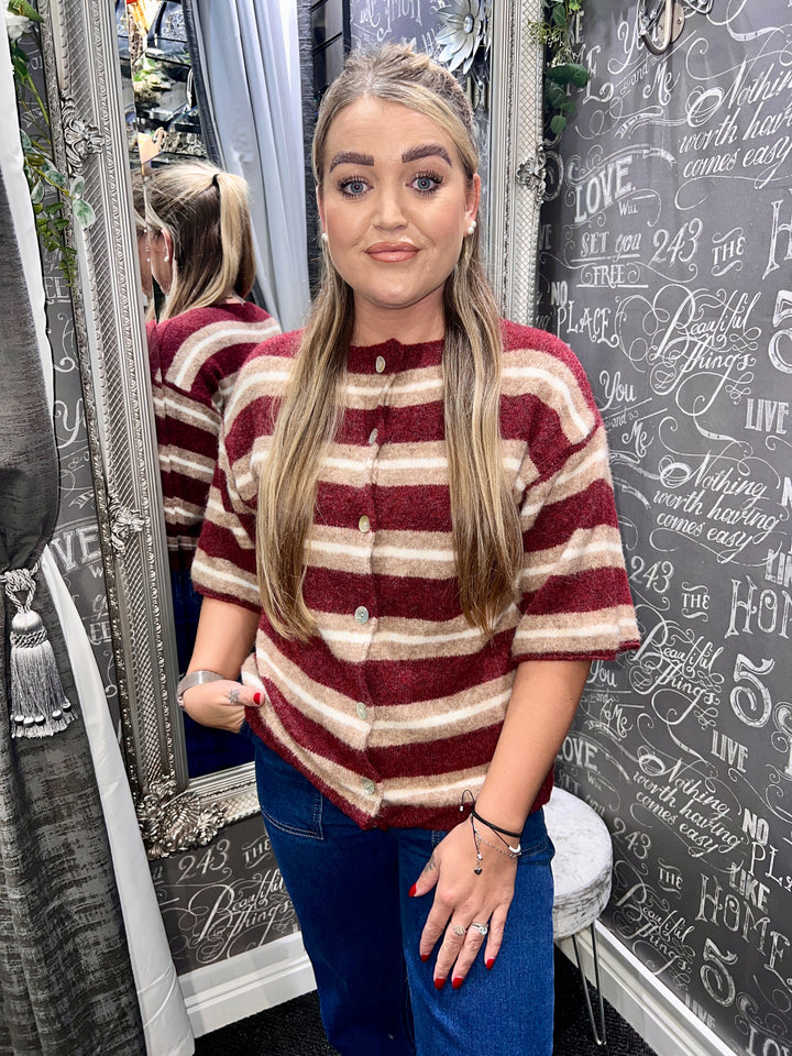 Callen Striped Knit WINE