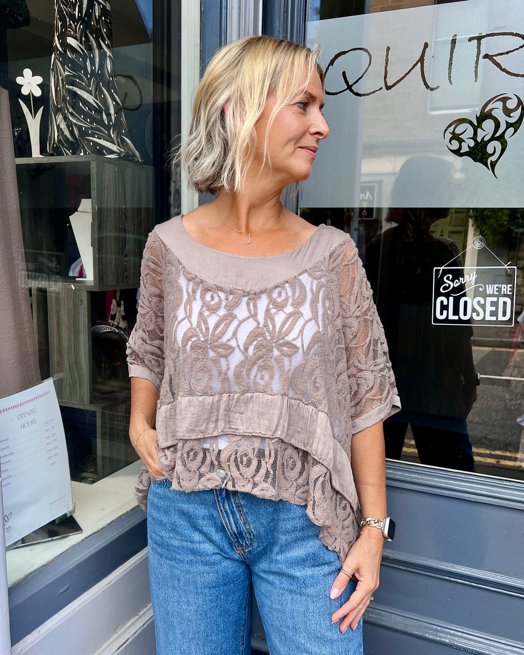 Annie Lace Top MOCHA
