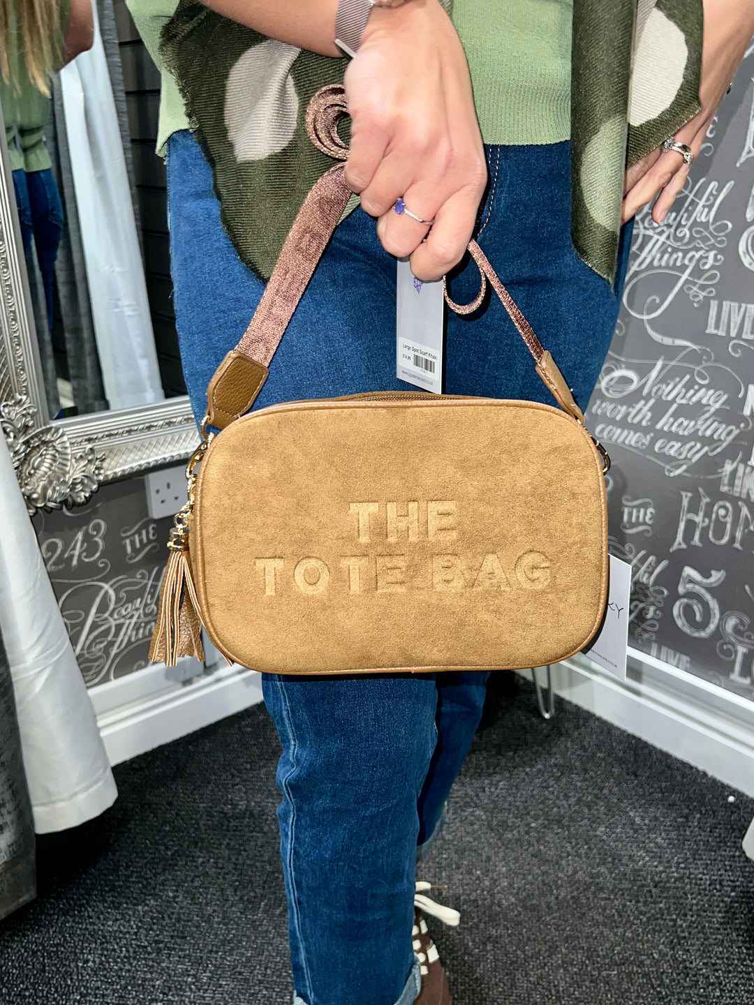 The Tote Suedette Camera Bag CAMEL