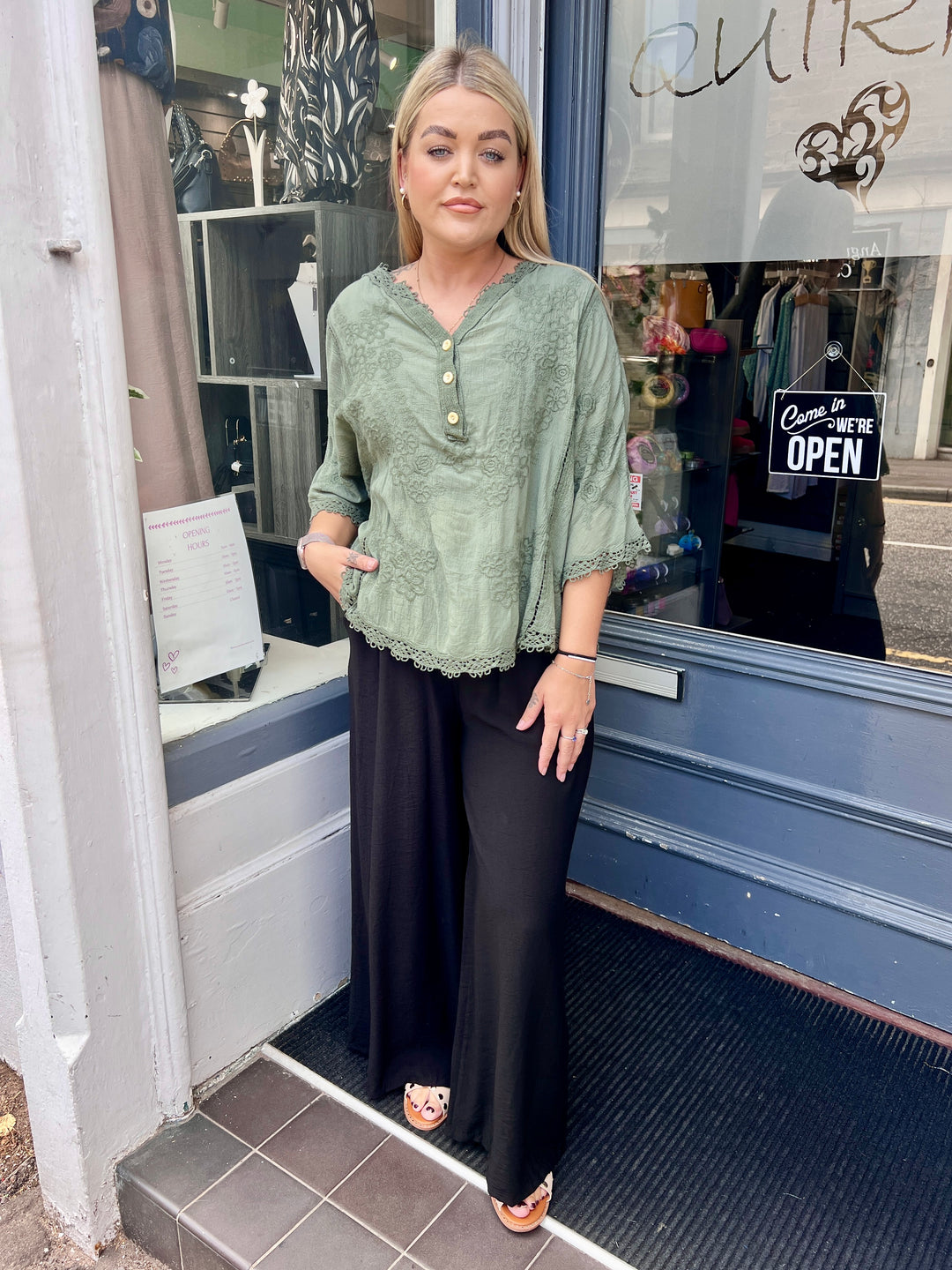 Isla Wide Leg Trousers With Belt BLACK