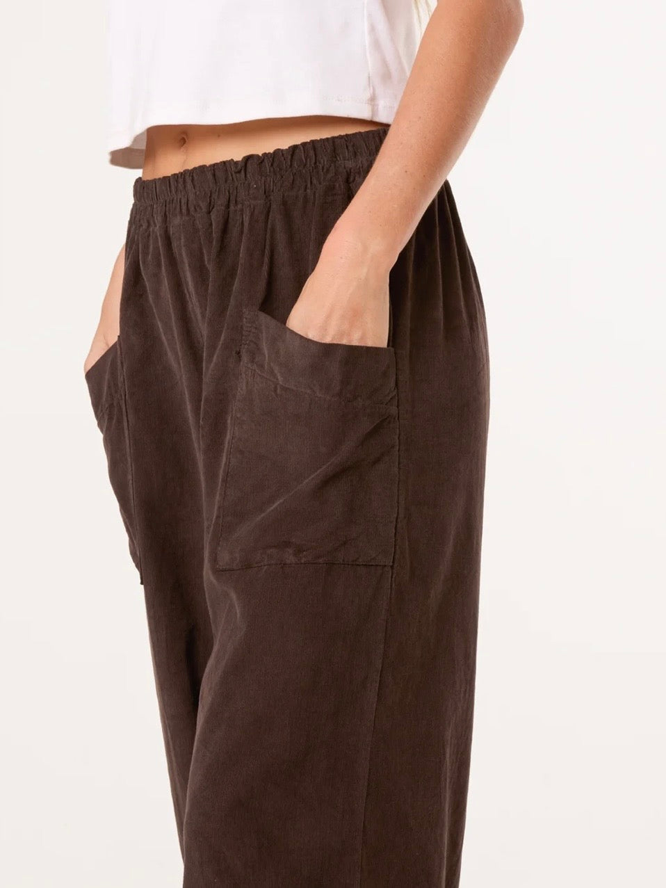Bromwyn Cord Barrel Trousers CHOCOLATE