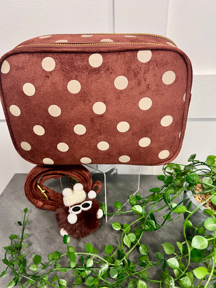 Polka Dot Suedette Camera Bag TERRACOTTA