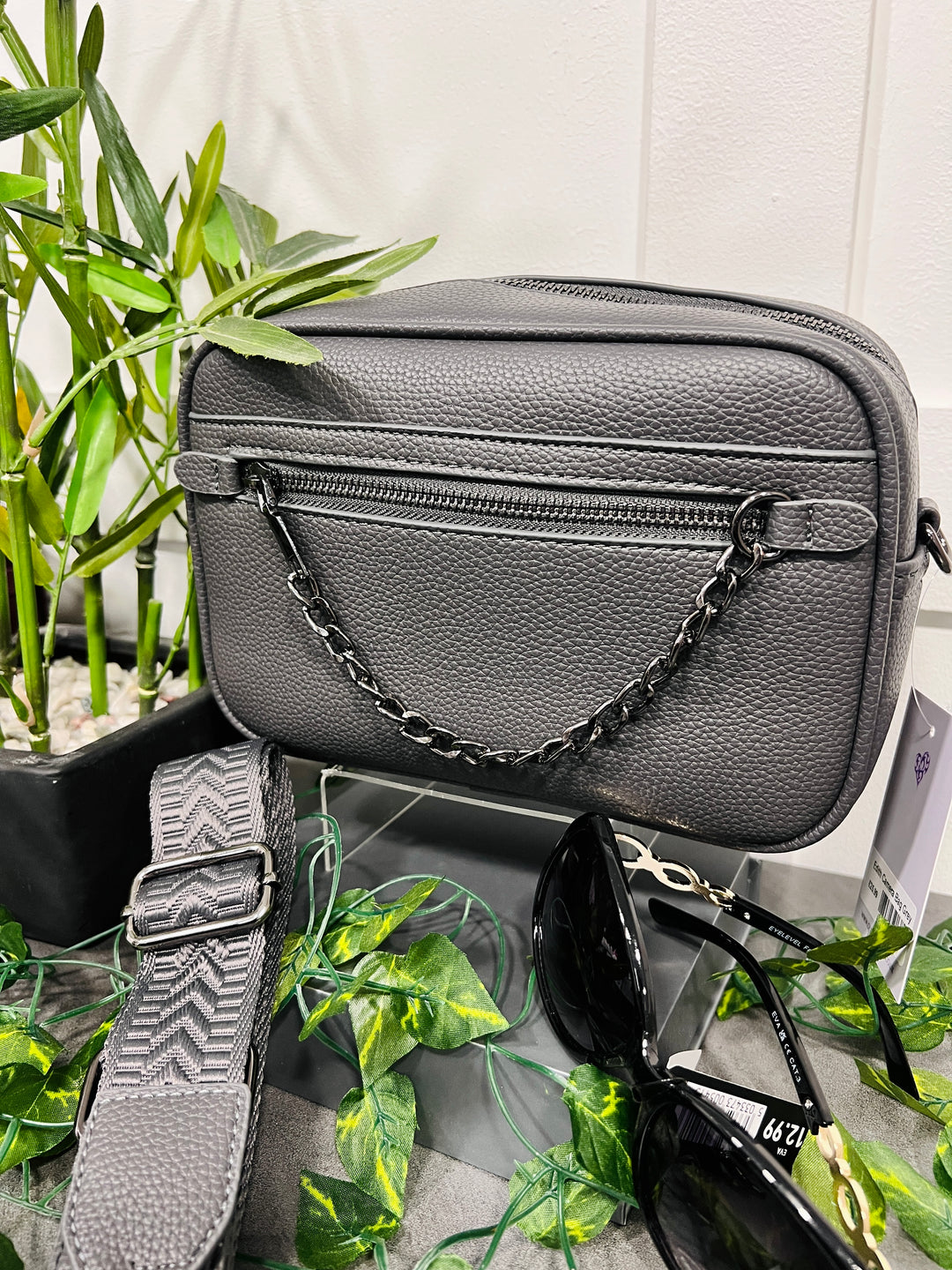 Edith Chain Detail Camera Bag GREY