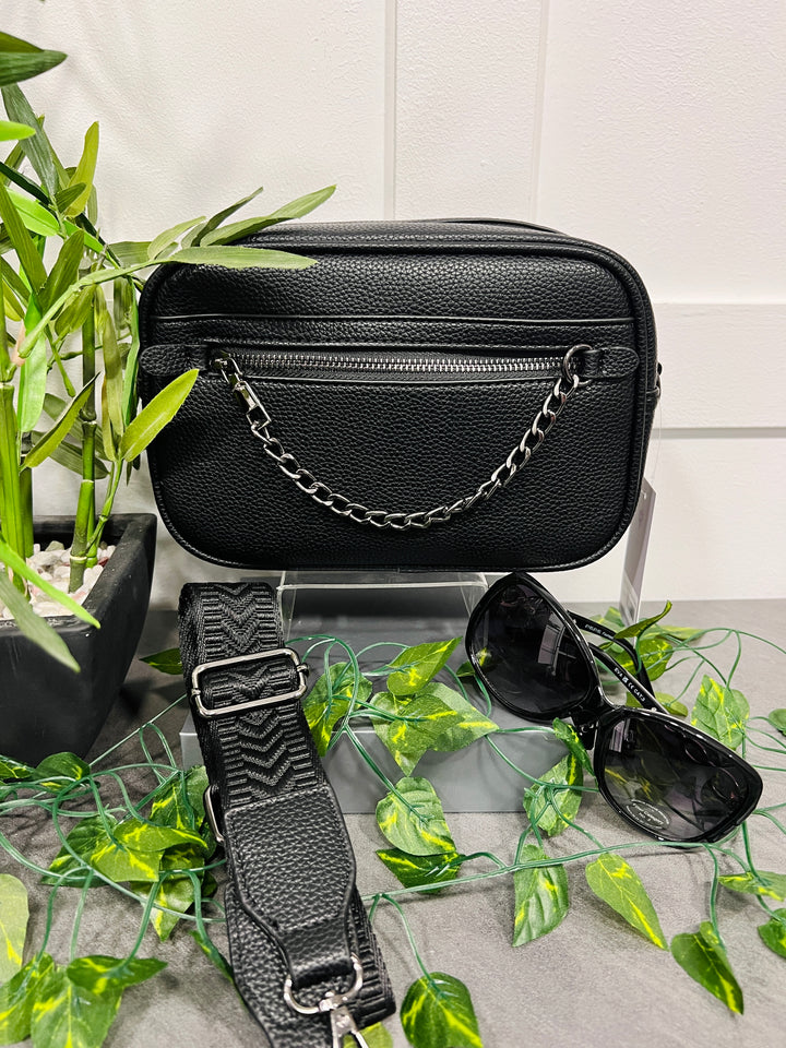 Edith Chain Detail Camera Bag BLACK