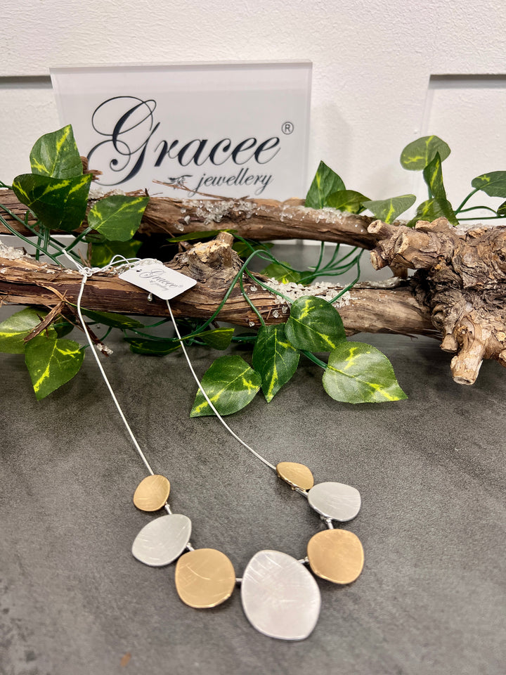 Gracee Short Brushed Pendant SILVER/GOLD