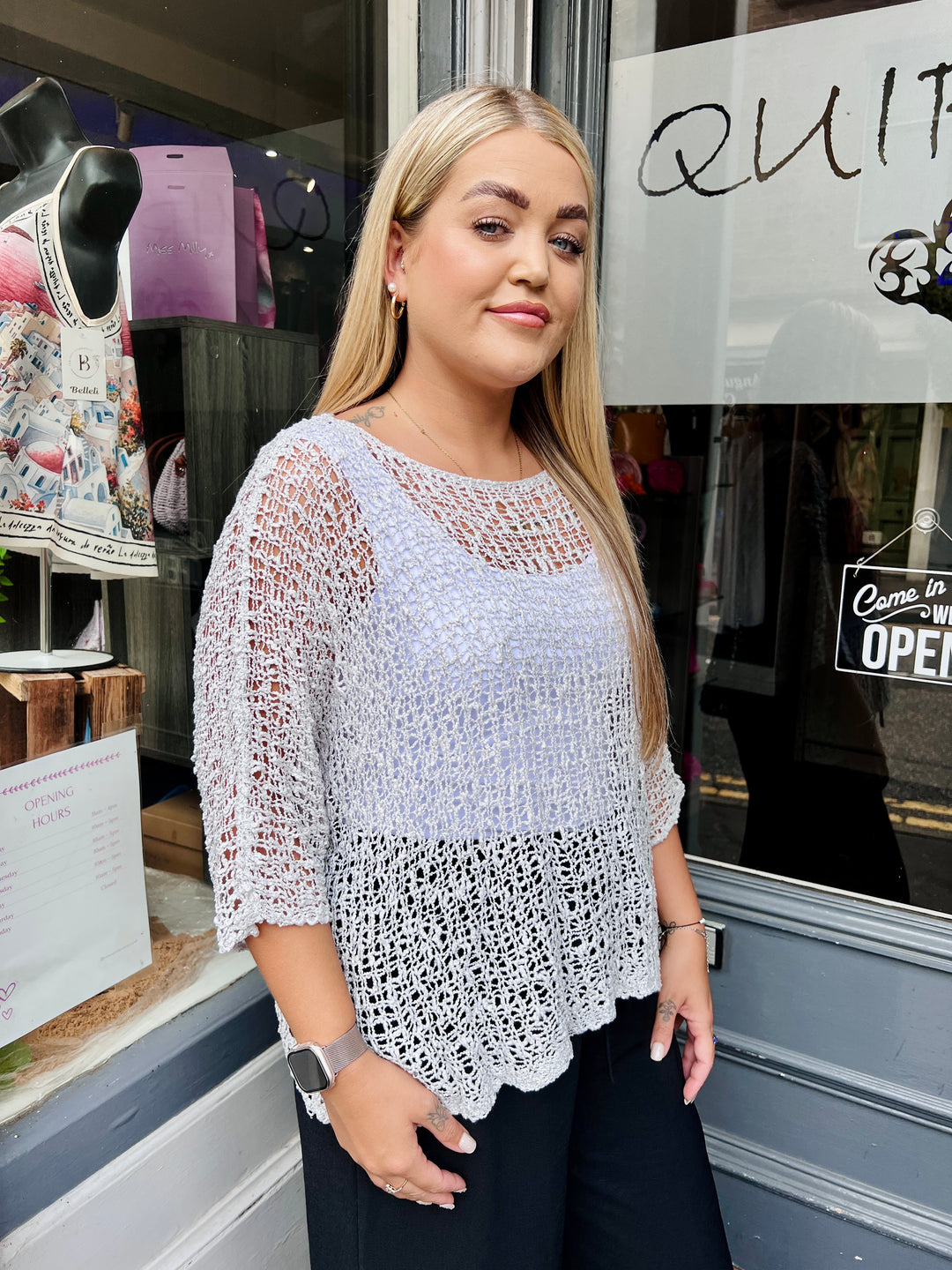 Tabitha Popcorn Jumper LIGHT GREY