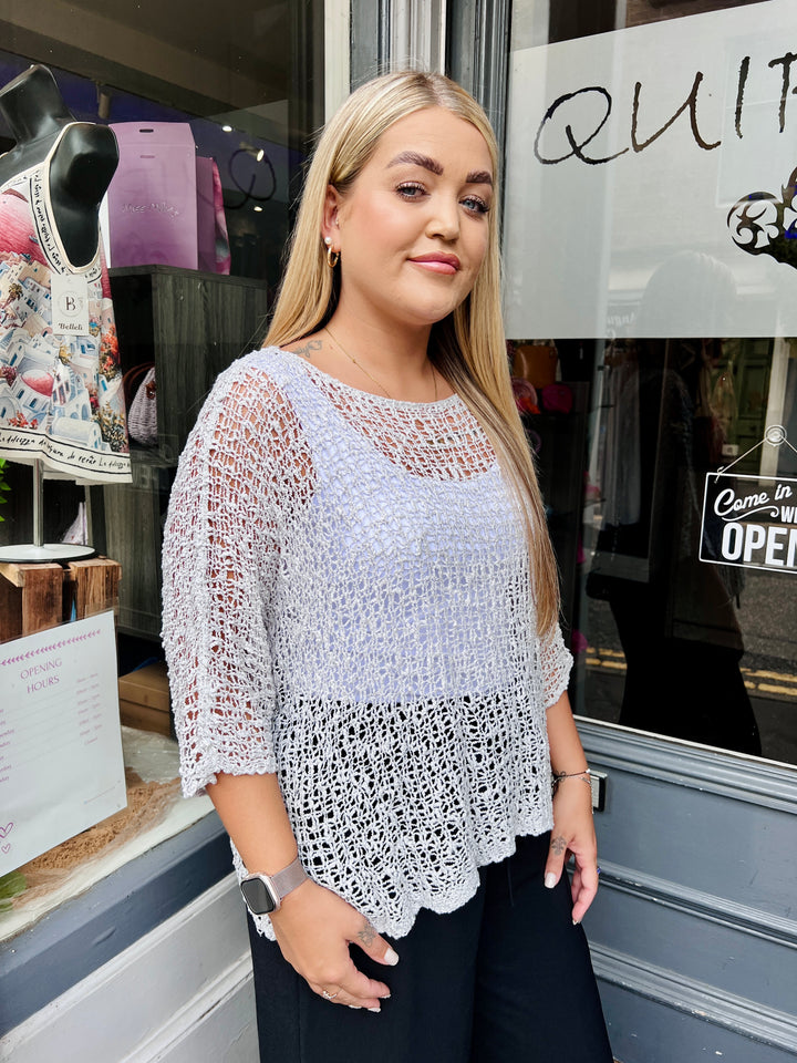 Tabitha Popcorn Jumper LIGHT GREY