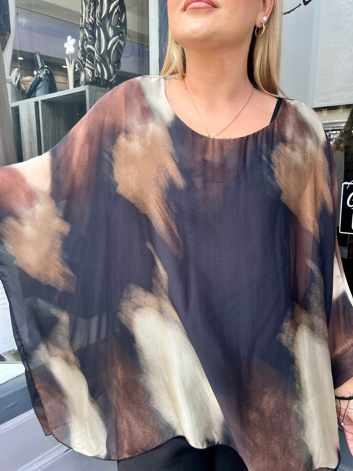 Grace Floaty Silk Blouse BLACK