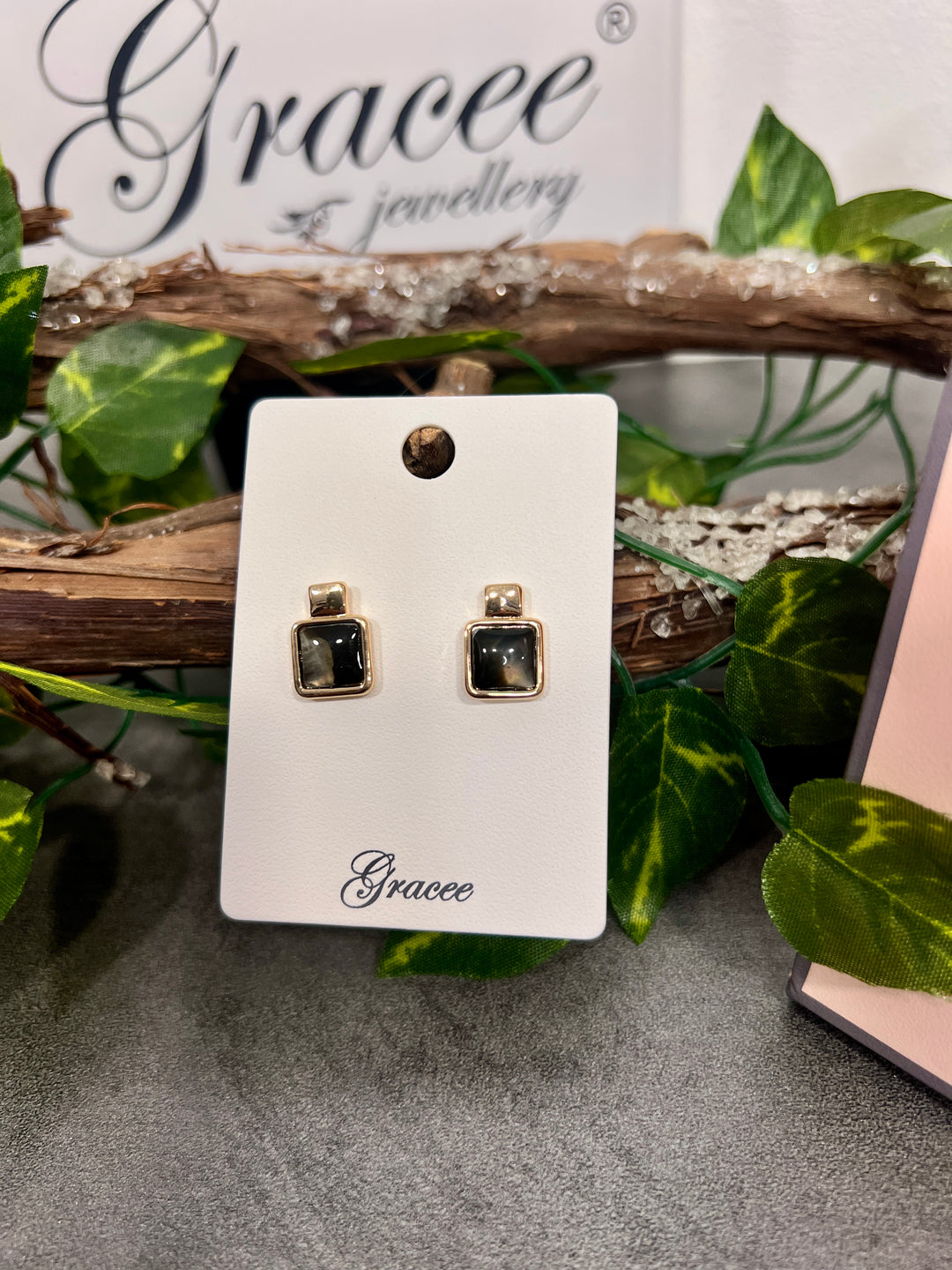 Gracee Square Abstract Earrings GOLD