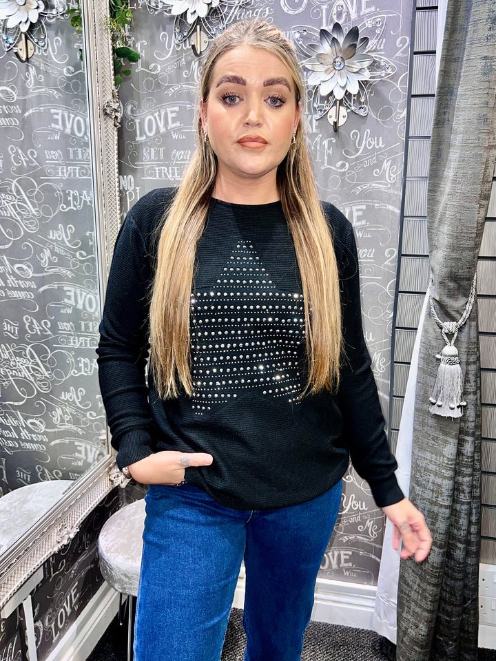 Aimee Star Design Jumper BLACK