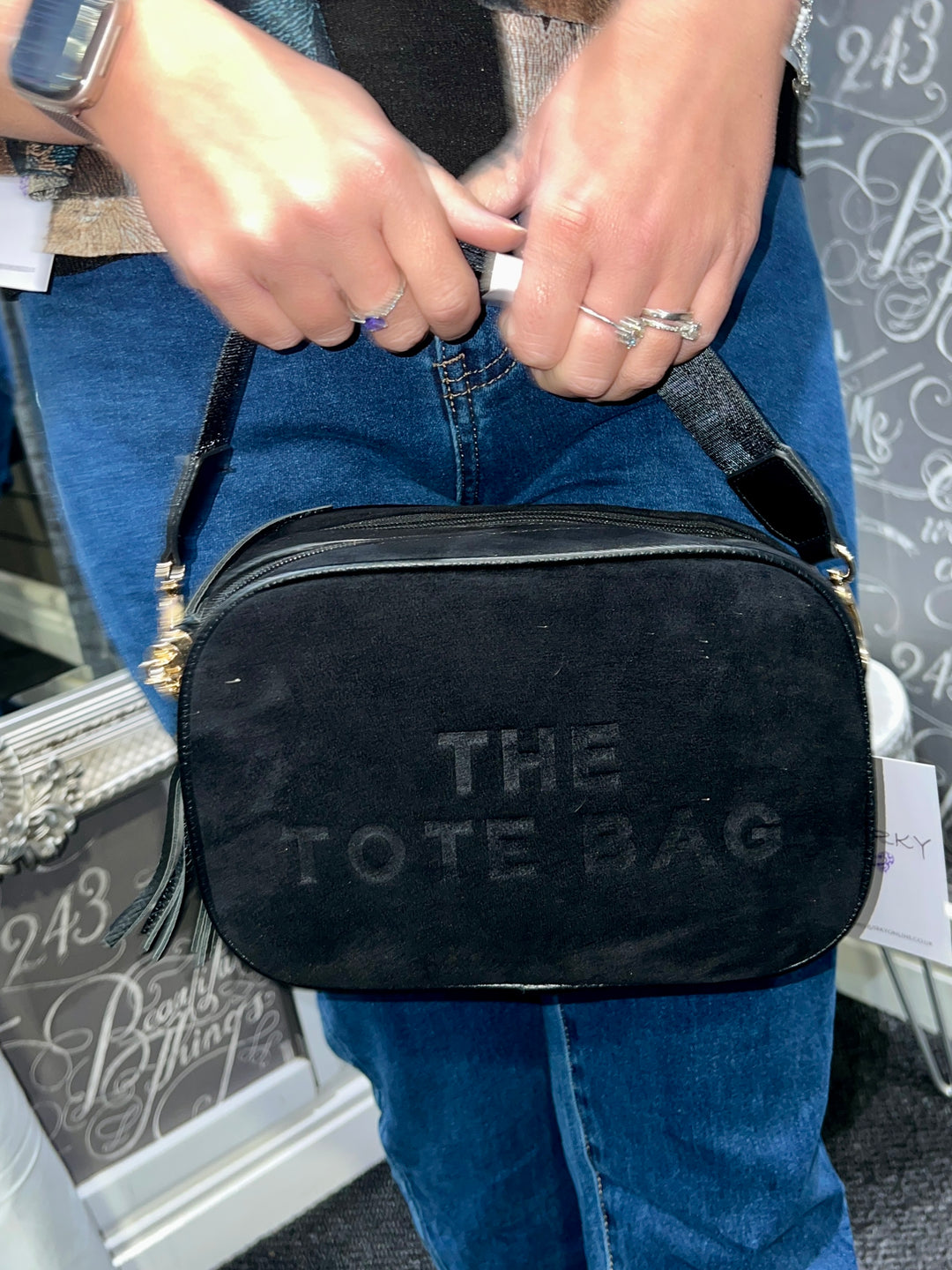 The Tote Suedette Camera Bag BLACK