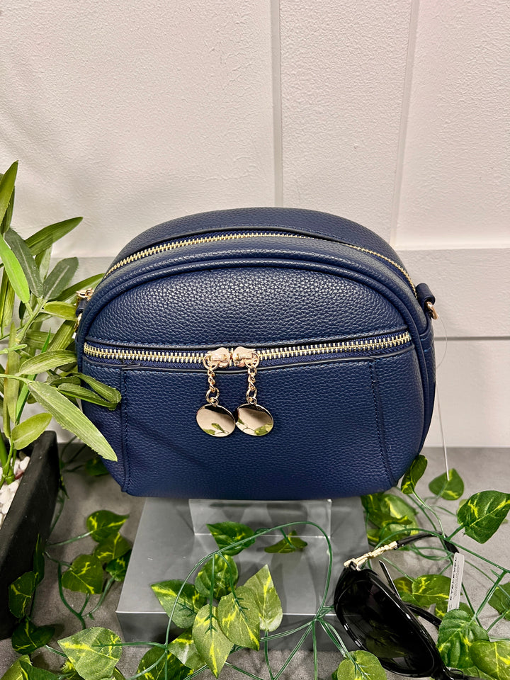 Toyah Gold Disc Zip Camera Bag NAVY