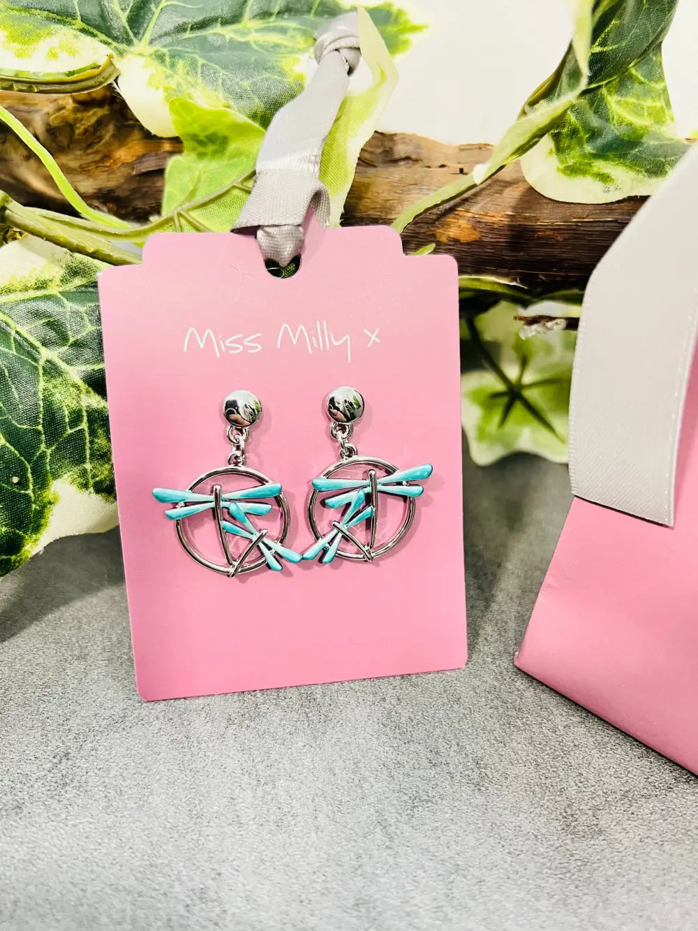 Miss Milly Aqua Dragonfly Earrings