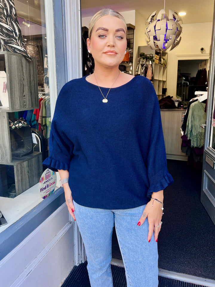 Klara Frill Sleeve Knit NAVY