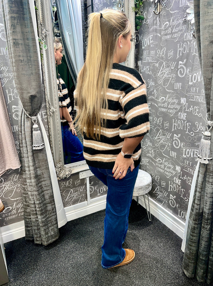 Callen Striped Knit BLACK