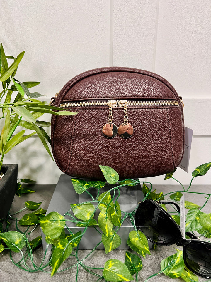 Toyah Gold Disc Zip Camera Bag BROWN