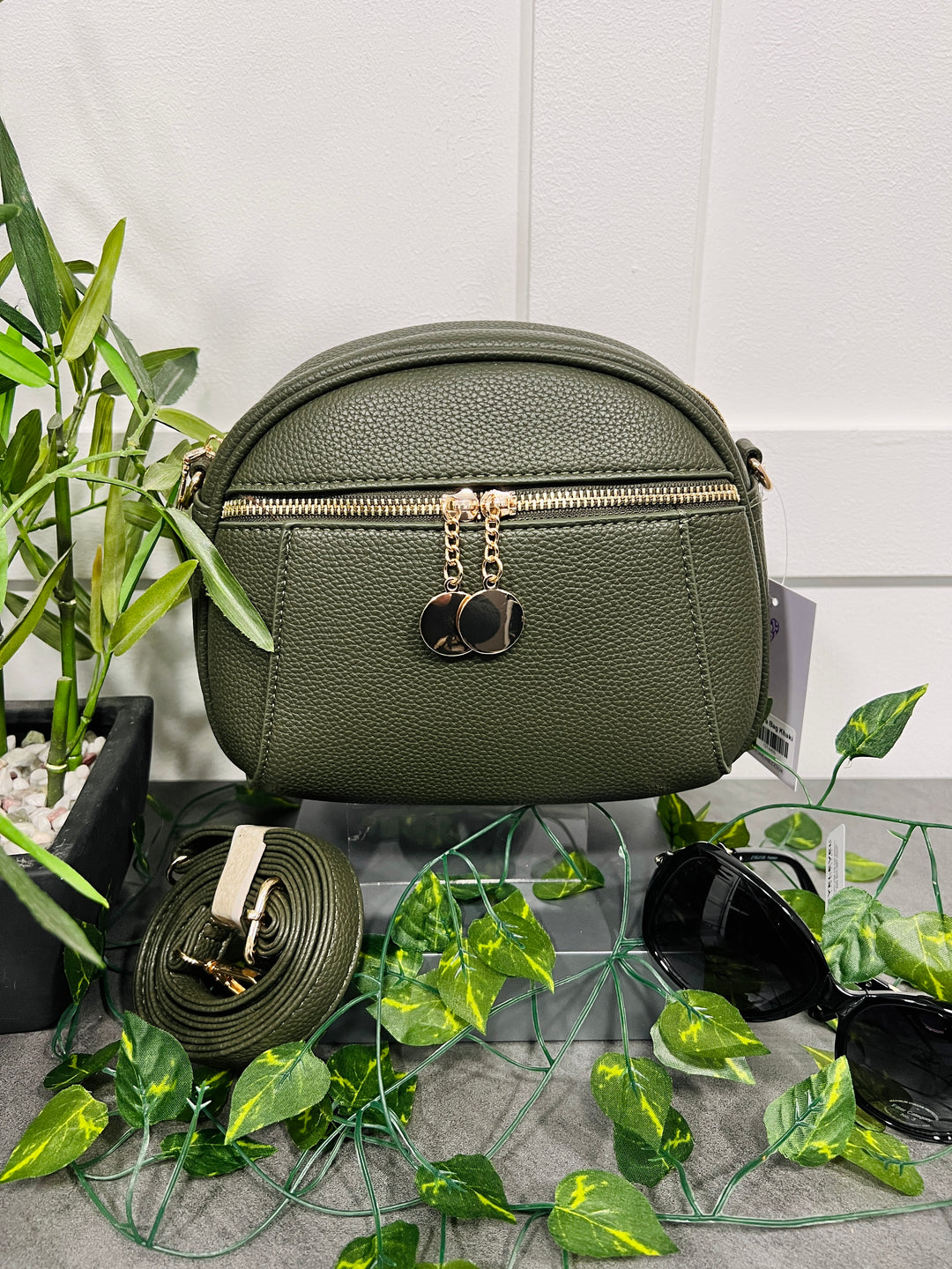 Toyah Gold Disc Zip Camera Bag KHAKI