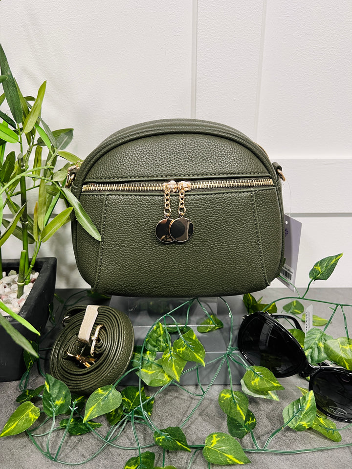 Toyah Gold Disc Zip Camera Bag KHAKI