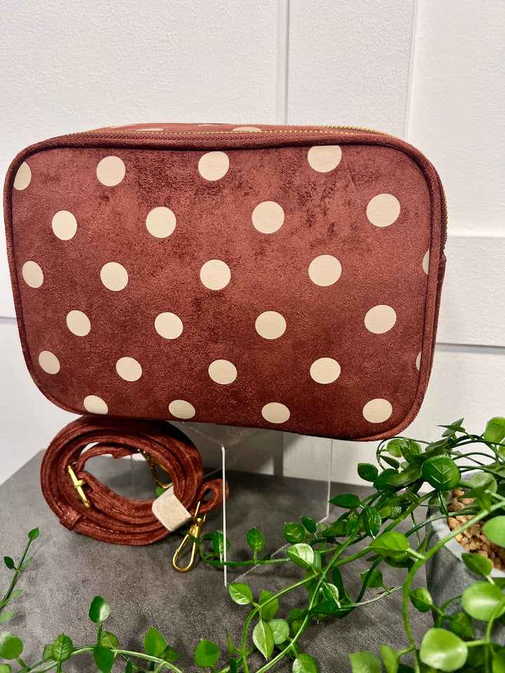 Polka Dot Suedette Camera Bag TERRACOTTA