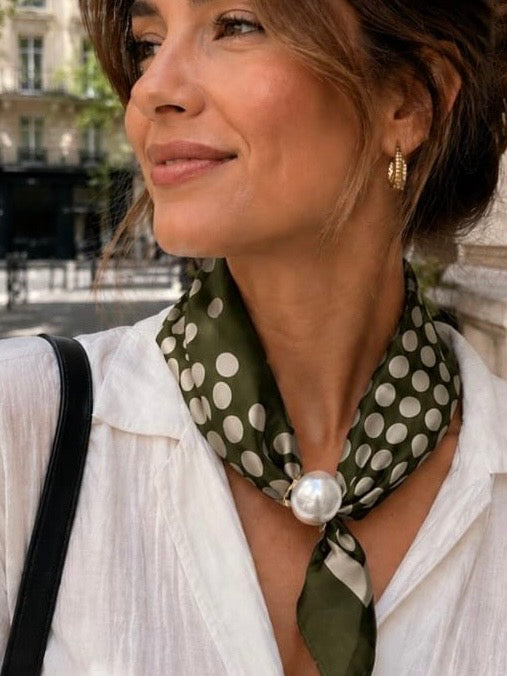 Polka Dot Magnetic Scarf KHAKI