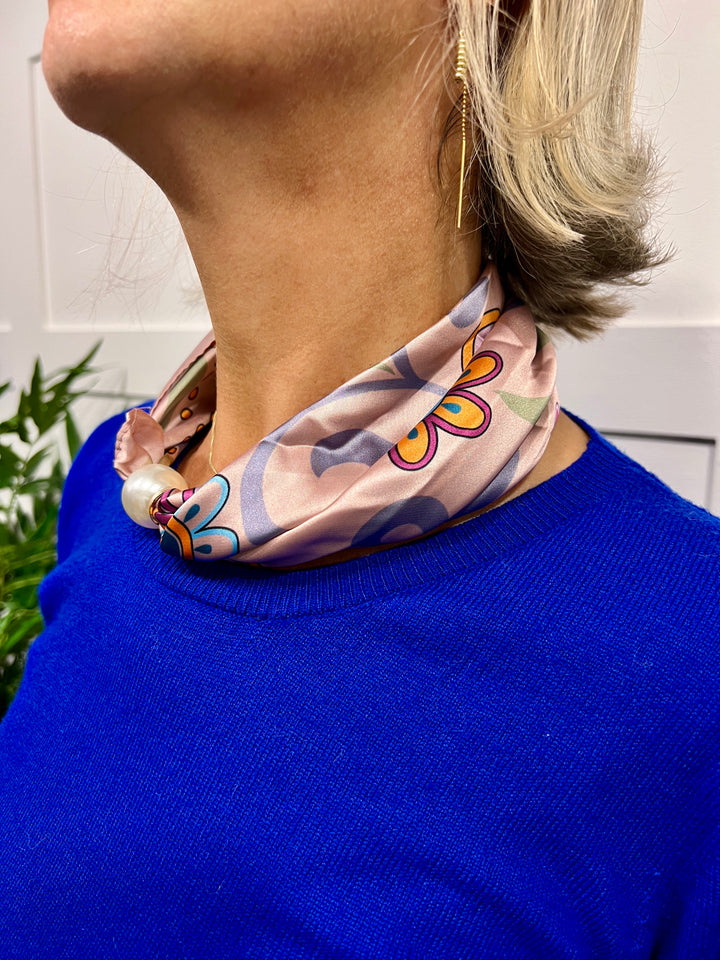 Groovy Floral Magnetic Scarf PINK