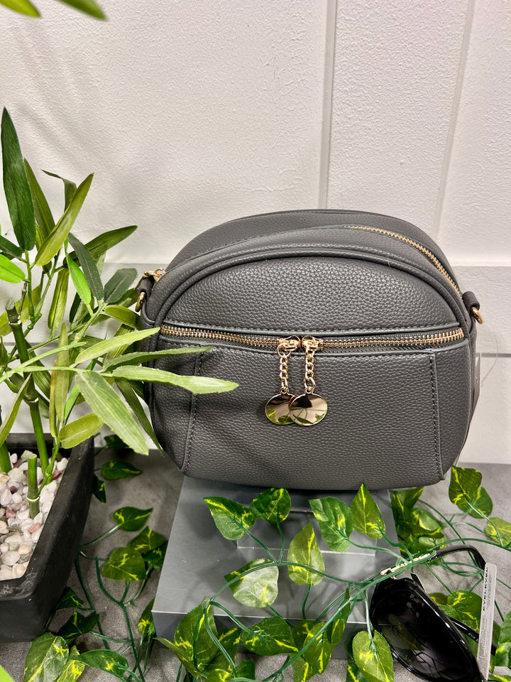Toyah Gold Disc Zip Camera Bag GREY