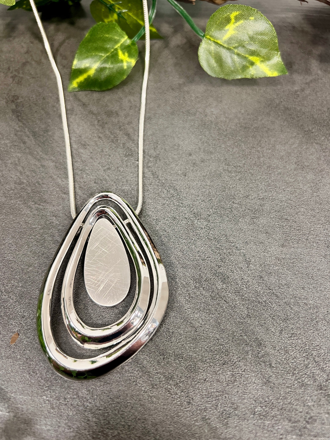 Gracee Long Mix Oval Necklace SILVER