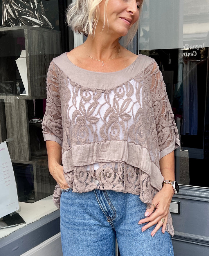 Annie Lace Top MOCHA