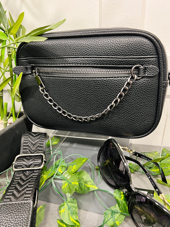 Edith Chain Detail Camera Bag BLACK
