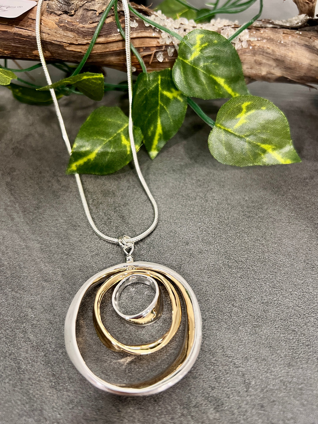 Gracee Mixed Circle Necklace SILVER/GOLD