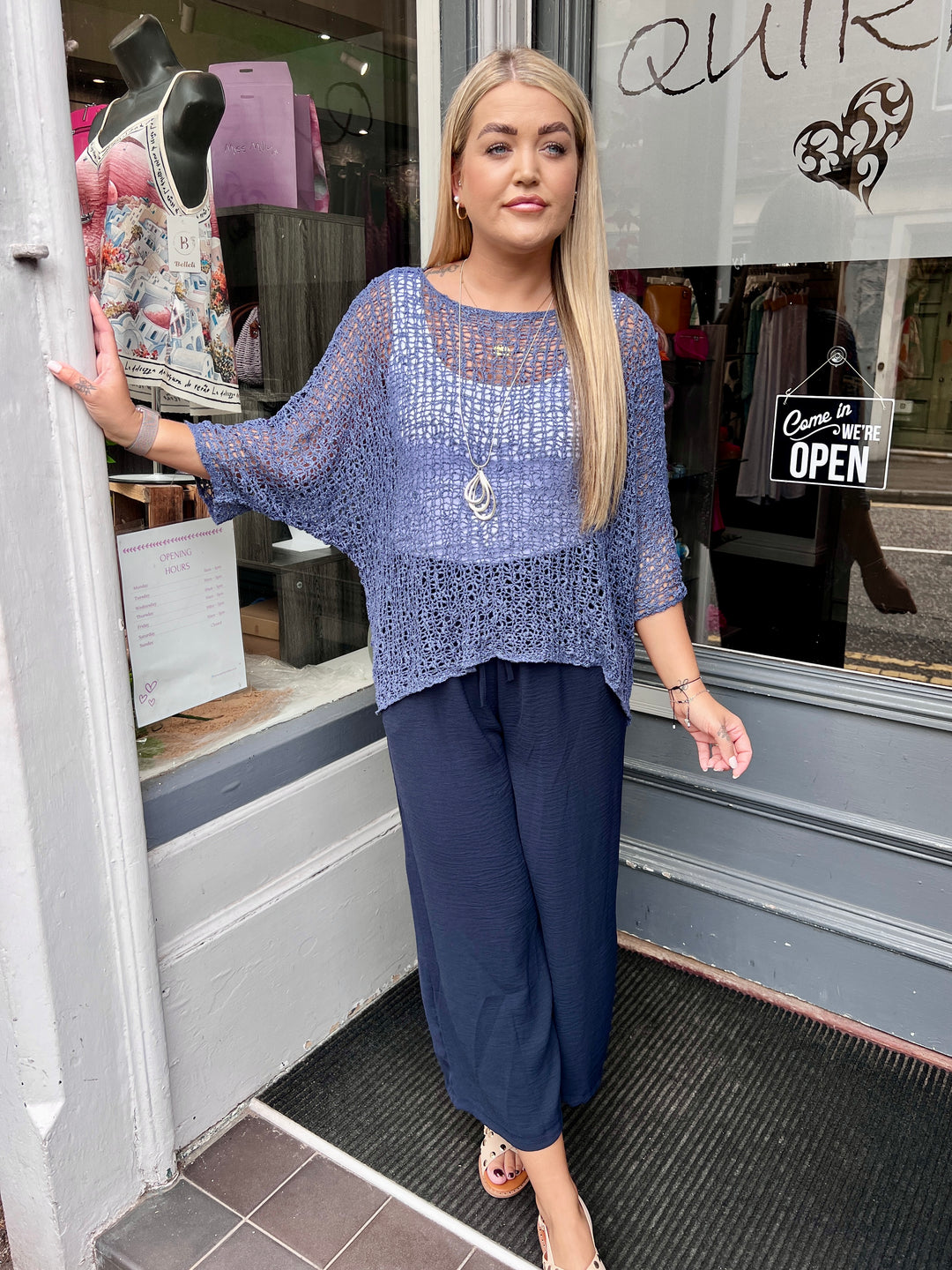Shelby Crop Trousers NAVY