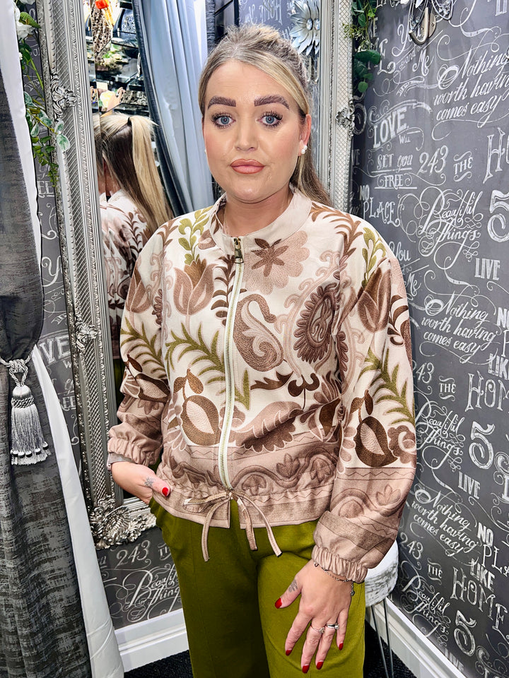 Ariana Soft Feel Floral Jacket BEIGE