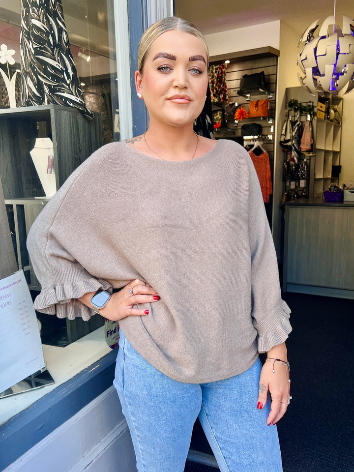 Klara Frill Sleeve Knit MOCHA