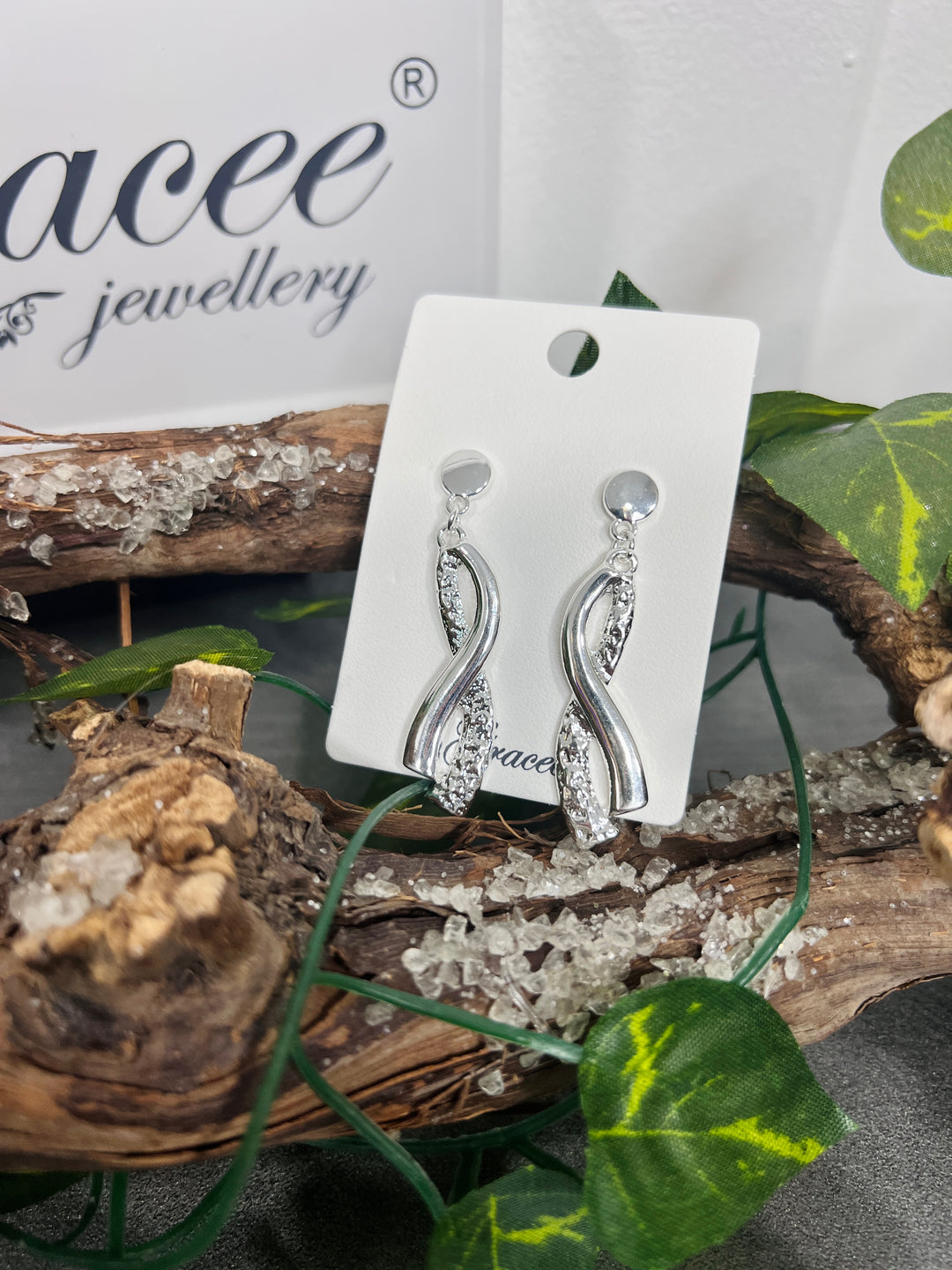Gracee Textured Twist Earrings SILVER