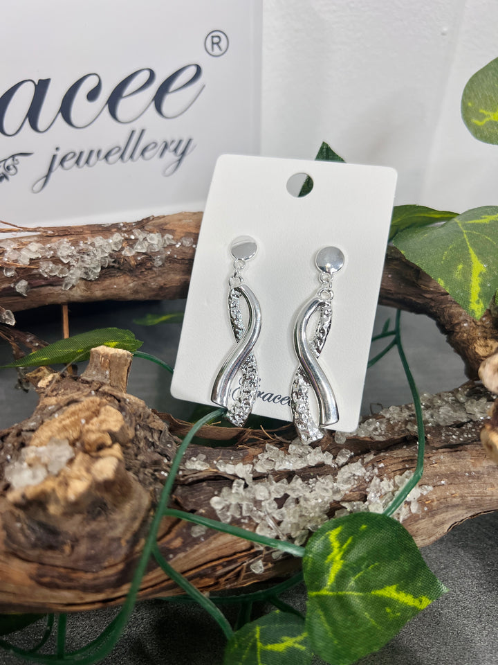 Gracee Textured Twist Earrings SILVER