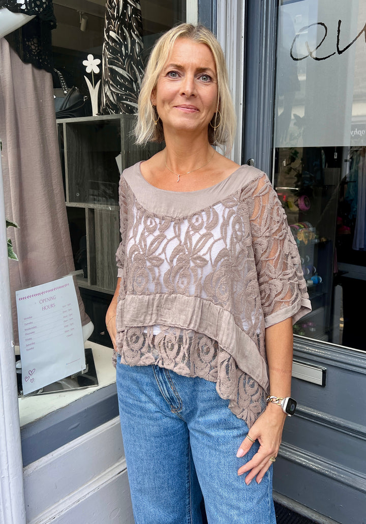 Annie Lace Top MOCHA