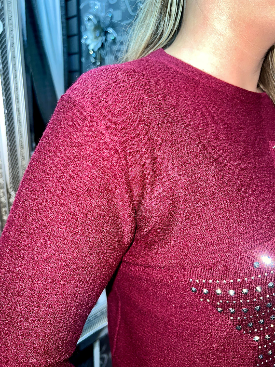 Aimee Star Design Jumper WINE