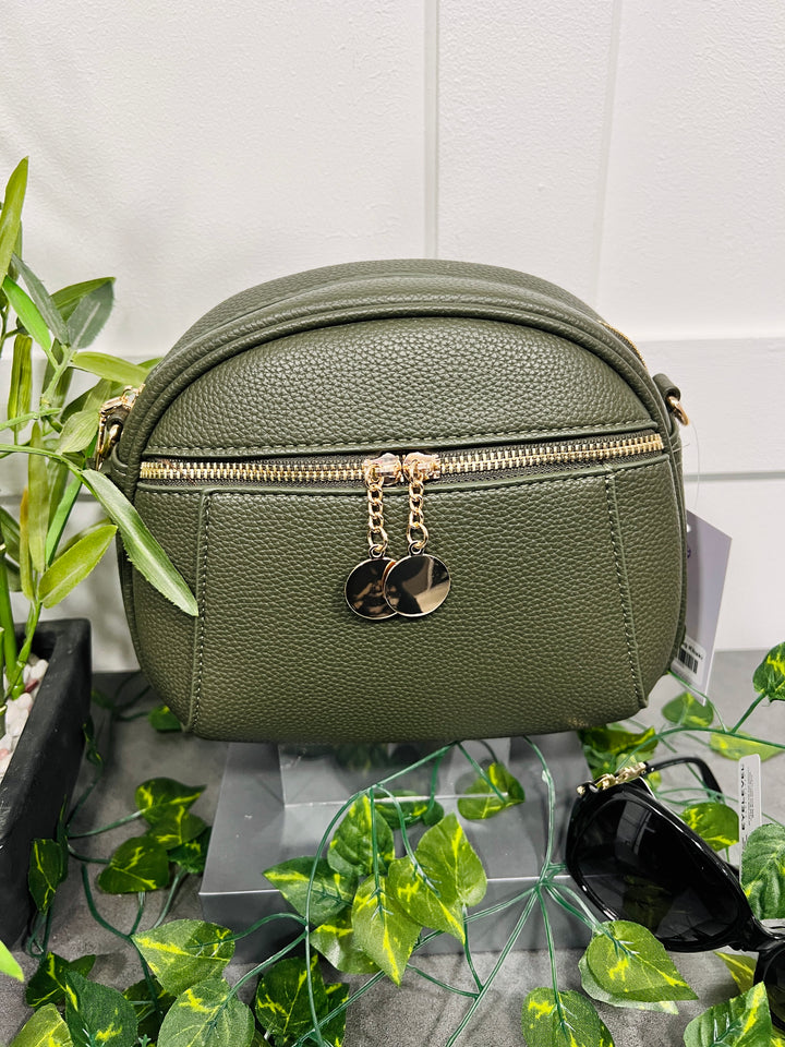 Toyah Gold Disc Zip Camera Bag KHAKI