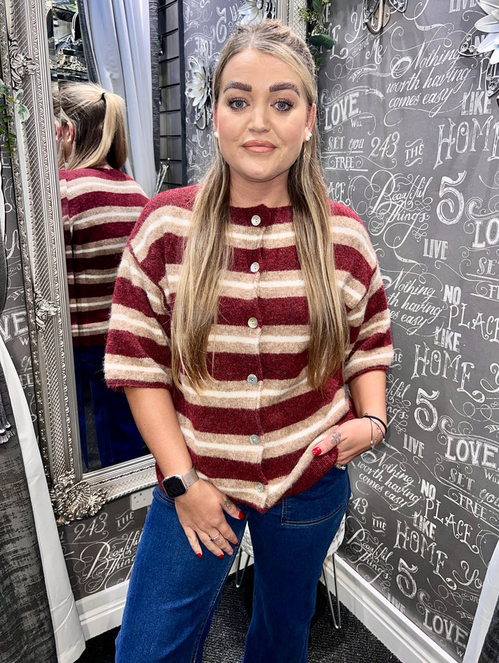 Callen Striped Knit WINE