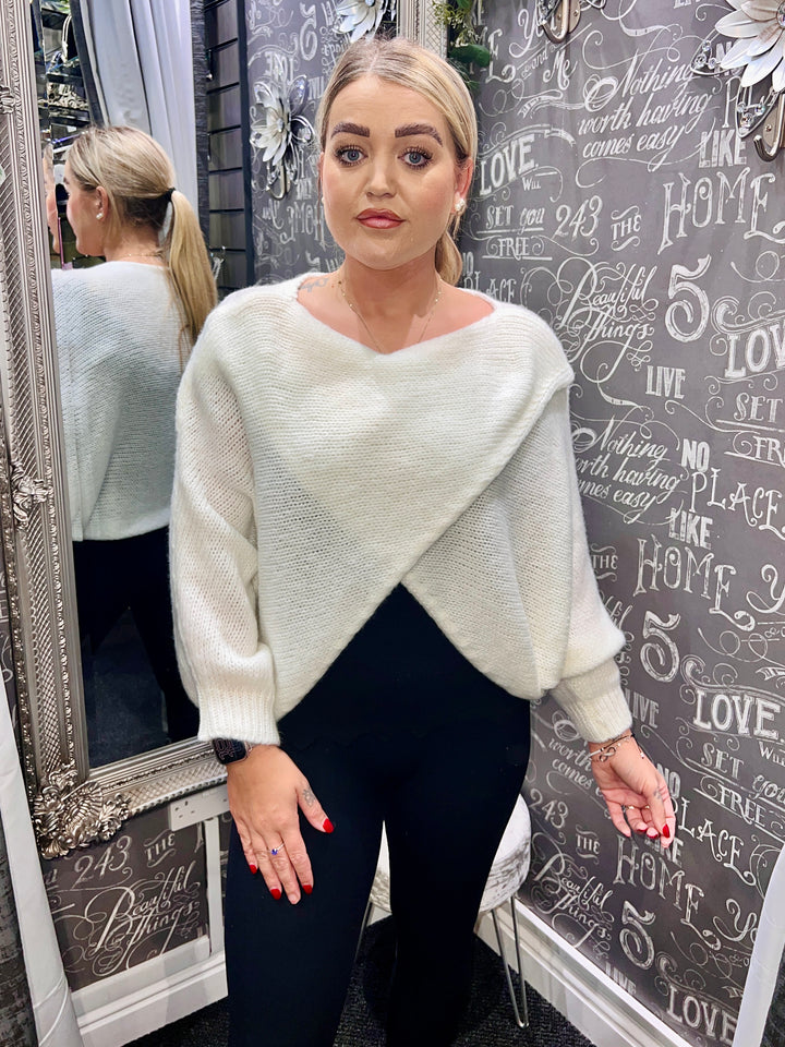 Bianca Crossover Knit WINTER WHITE