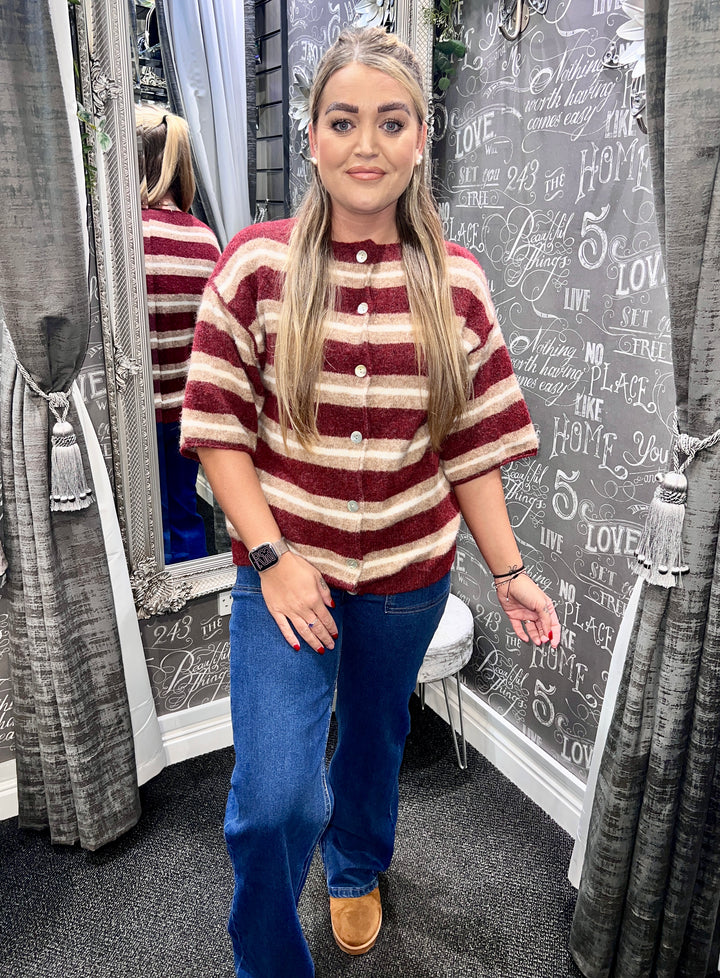 Callen Striped Knit WINE