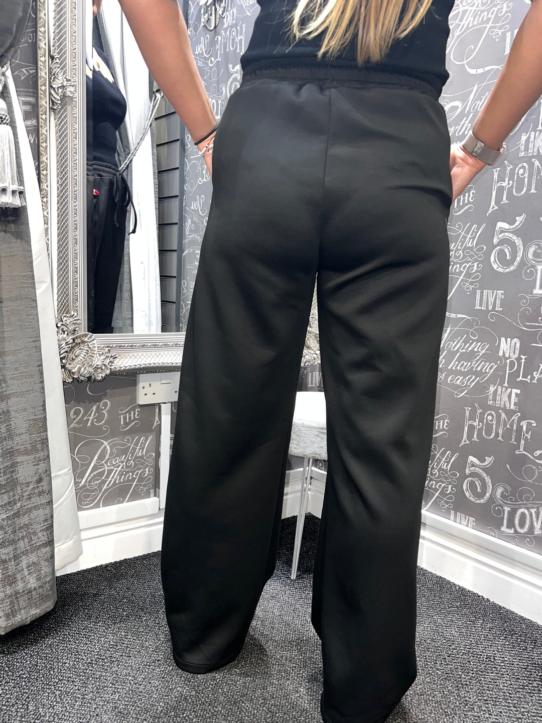 Lola Wide Leg Joggers BLACK